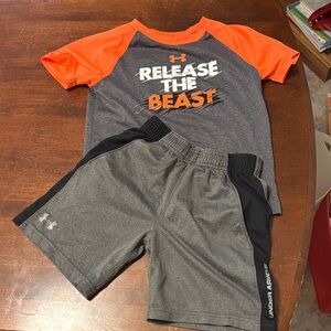 Under Armour Youth Orange and Gray Sports Outfit